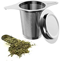 Yoassi Infusor- Colador para Té-Filtro para Té- con Tapa y Solapas Anchas- de Acero Inoxidable 304- Perfecto para Tazas…